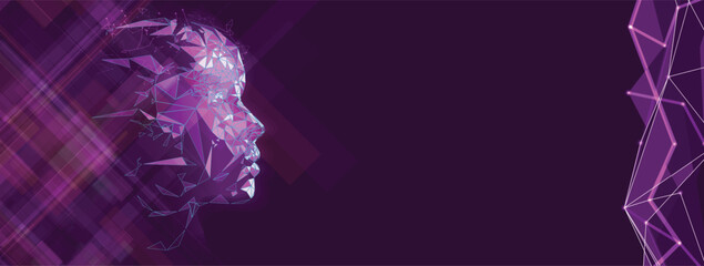 Abstract network backdrop and artificial intelligence futuristic data flow background
