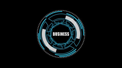 Digital HUD Display Featuring business Acronym on a black Tech Background security	