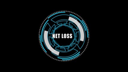 Digital HUD Display Featuring net loss Acronym on a black Tech Background security