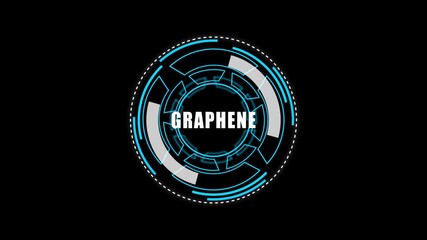 Digital HUD Display Featuring graphene Acronym on a black Tech Background security