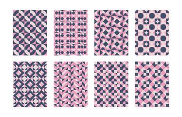 Wall Mural - Set, collection geometric shapes. Trendy set with shapes. set of black shapes, geometric abstract shapes seamless pattern. Modern design card, invitation, wallpaper, poster	