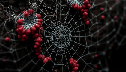 Web of Red Bead Clusters
