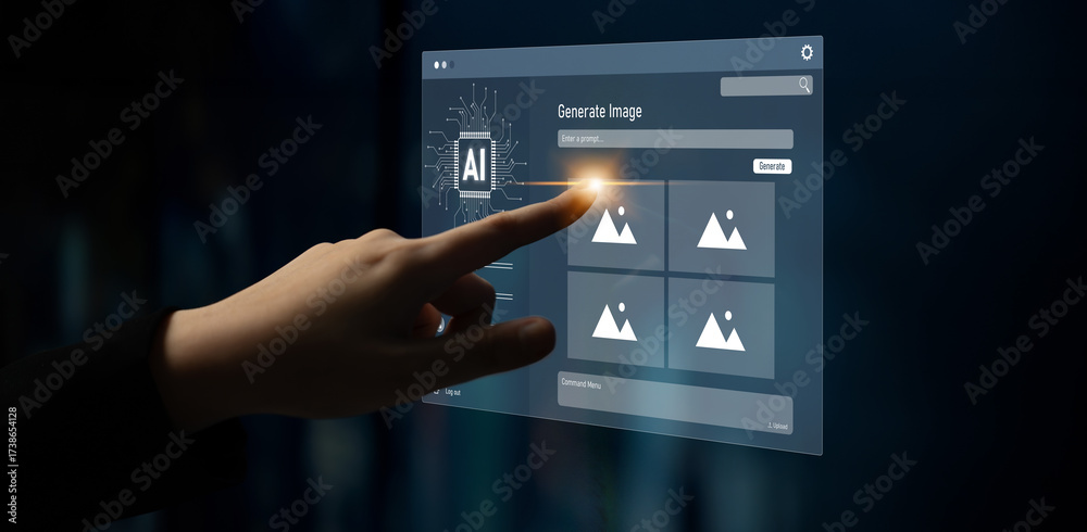 AI image generator interface enables image, AI, and generator process ...