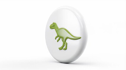 Rotating White Disc with Green Silhouette: Abstract 3D Animation