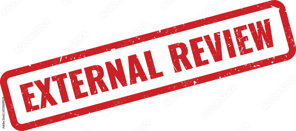 Red external review Rubber Stamp on White Background, Indicating an ...