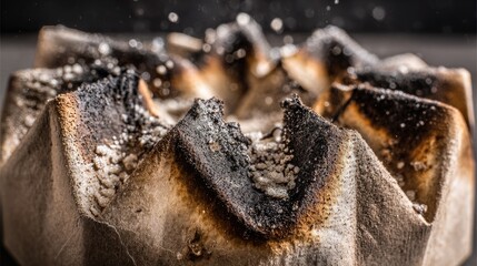 Closeup View Of Burnt Geometric Baked Food Design