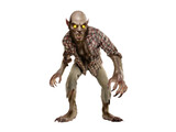Hybrid creature figurine with plaid shirt on transparent background