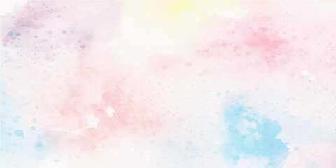 Wall Mural - abstract hand-painted watercolor background with colorful grunge texture design in pink, yellow, blu