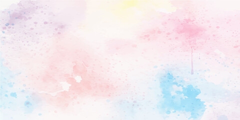 Wall Mural - abstract pink and blue watercolor background with colorful paint splashes, grunge texture, and vinta