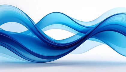 Wall Mural - Dynamic flowing abstract blue waves