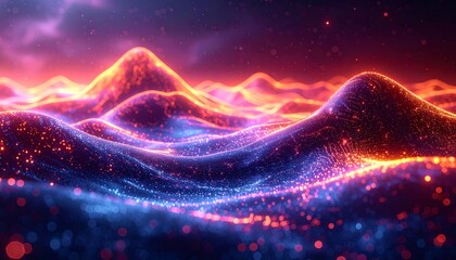 Wall Mural - Abstract bright blue and purple space background with stars and faint nebula