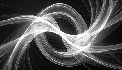 Wall Mural - Abstract fractal illustration of white smoke and light for background