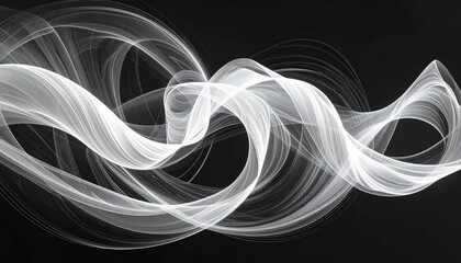 Wall Mural - Abstract fractal illustration of white smoke and light for background