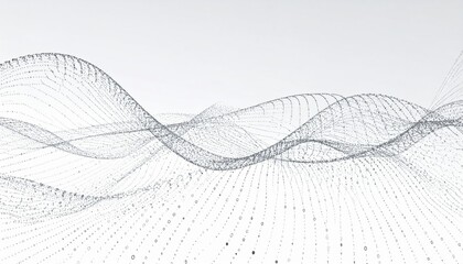 Wall Mural - Black and white abstract wave background with flowing lines and curves. Perfect digital art illustration