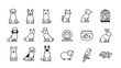 © Try - Vector Pet Icons Set – Line Art Animals
