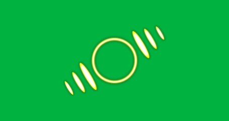 Wall Mural - Animation of glowing yellow circle over transparent background