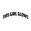 © Mihir - This girl glows t shirt, retro wavy groovy vintage repeat text typography art with peach background, groovy t shirt design, groovy art. Retro vintage inspirational quote and flowers.