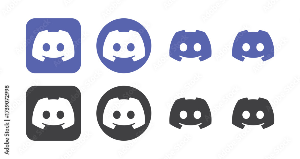 Discord Logo Icon Variations Set, Editorial Use Only Stock Vector ...