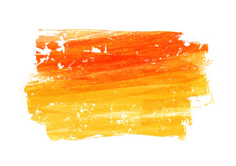 Wall Mural - Watercolor painted grunge horizontal brushed banner in orange and yellow colors.