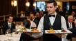© Felippe Lopes - Elegant dining experience : Waiter serving dishes in upscale restaurant with diners enjoying their meals Upscale dining redefined