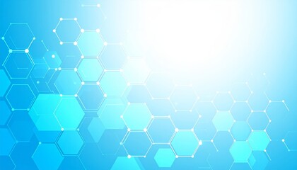 Wall Mural - Abstract blue technology background with geometric hexagon pattern