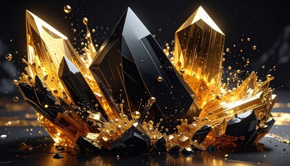 Wall Mural - Splash of gold on the background