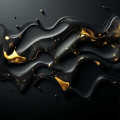 Wall Mural - Elegant Backdrop Featuring Golden Accents and Fluid Abstract Shapes for Stylish Design Projects.