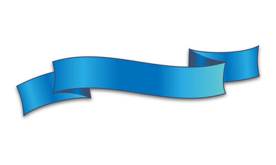 Wall Mural - Blue ribbon template on a white background.