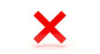 © Muhammad - A shiny red x mark on a white background casting a soft shadow beneath it in a studio setting ai generated