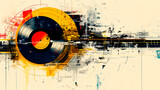 Abstract and Futuristic Vinyl Record Illustration. Modern Music, Graphic Design, Dynamic Art.