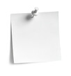 © Davis - white sticky note with pin on white background