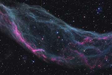 Wall Mural - Cosmic nebula displaying vibrant colors in the night sky during a clear observation