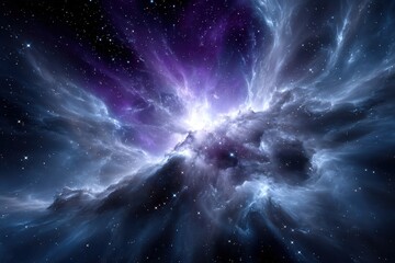 Wall Mural - Stunning cosmic explosion in deep space showcases vibrant colors and swirling clouds