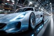 © YouraPechkin - High-tech electric sports car racing in a futuristic tunnel during daytime