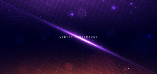 Technology futuristic grid pattern lines diagonal on dark background with lighting effect.