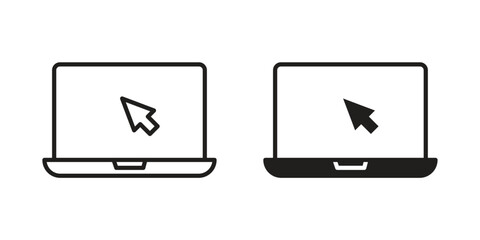 Laptop icon outline illustration sign