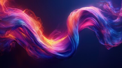 Wall Mural - Ethereal wave of vibrant pink, purple, blue and gold energy on dark background