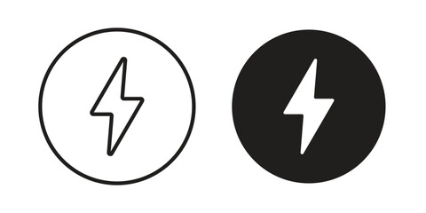 Wall Mural - Power icon flat black and white logo