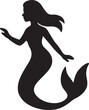 © Image Designer - Silhouette of a beautiful mermaid with flowing hair.