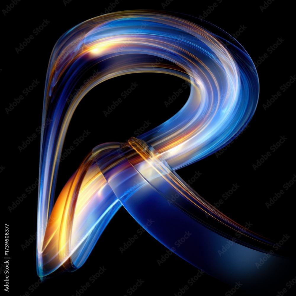 Letter R Celestial Flame Letters Overlays Collection with Magical Glow ...