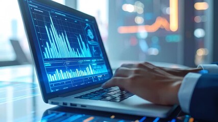 Analyzing Data on a Laptop: Charts, Graphs, and Business Analytics at Work