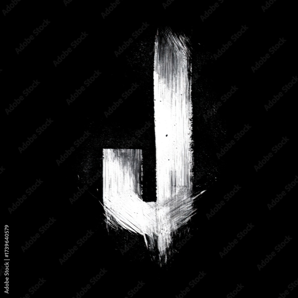 J Distressed Letter J Dry Brush Letters Overlays Collection with Hand Painted ...