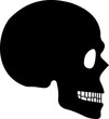 © WaQar - Human skull skeleton icon isolated on transparent background in black style, anatomy cranium head bones medical illustration vector design graphic element.