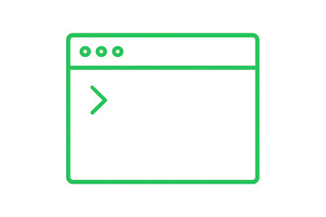 Green command line window with transparent background, software, coding