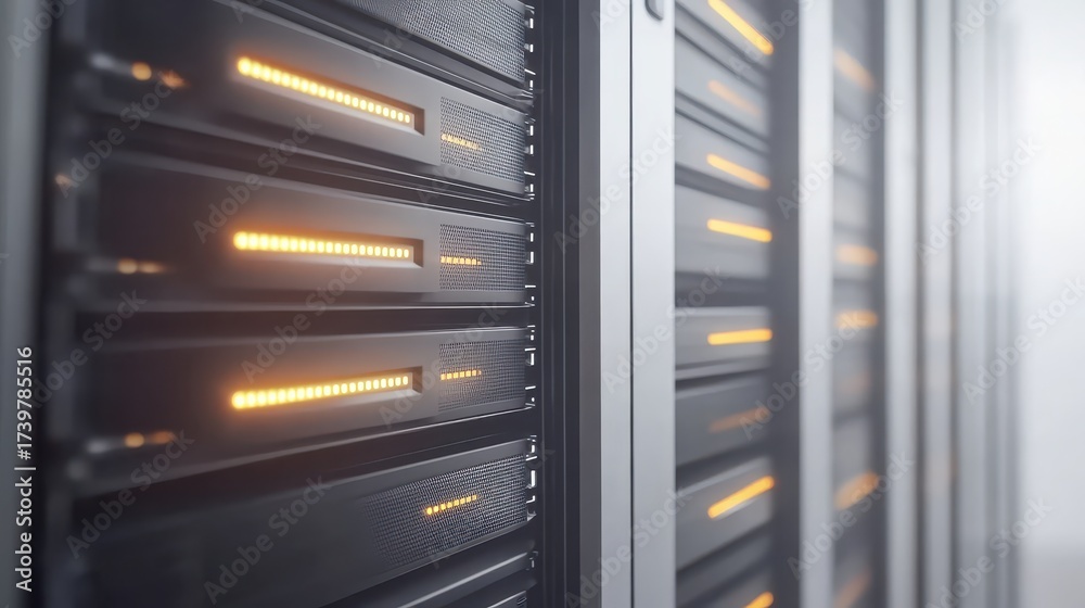 Server Rack Environment Server Rack with Glowing Elements in Data Center Environment Stock ...