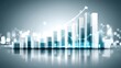 © zhang - Investment art panel with bar chart border design featuring vertical data columns with statistical representation for financial performance theme