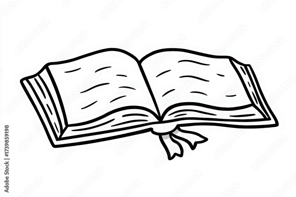 An open book lies on a flat surface, showcasing empty pages. The book invites users to jot down notes or creative ideas, fostering imagination and inspiration.