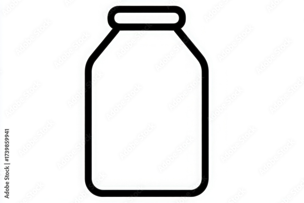 This illustration displays a clean outline of a milk jar without any additional details. Its straightforward design is suitable for use in a grocery store or dairy product advertisement.