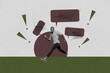 © deagreez - Collage with person surrounded by message bubbles symbolizing chatting communication online interaction business