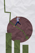 © deagreez - Modern business crisis collage witt business analyzing shocking falling stats graph symbolizing global decrease